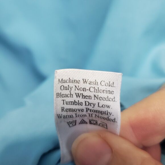 Coldwater Creek Cotton Blue Short Sleeve Button-Up Shirt Size PL Petite (14-16) - Picture 6 of 6